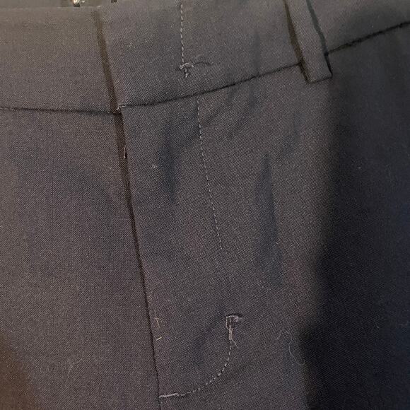 Vince Dark Blue Stripe Panel Wool Blend Stretch Career Pants Women Sz 4 - Picture 6 of 10